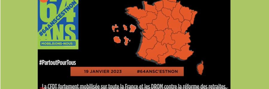 Mobilisation de la CFDT ce 19 janvier 2023 contre la réforme des retraites