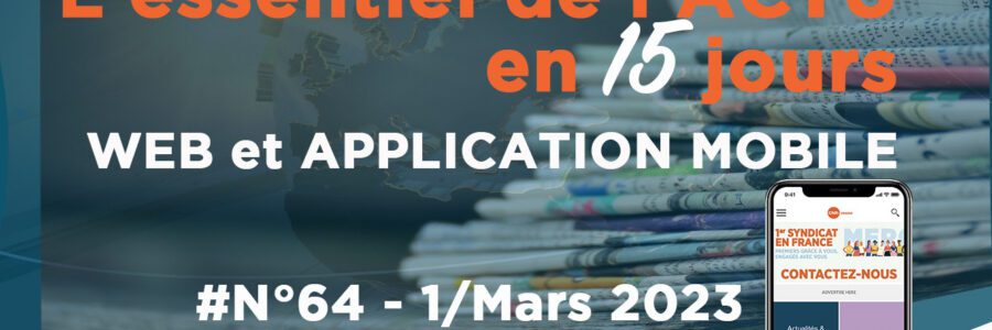 Newsletter 64 : Actualité Mars 2023