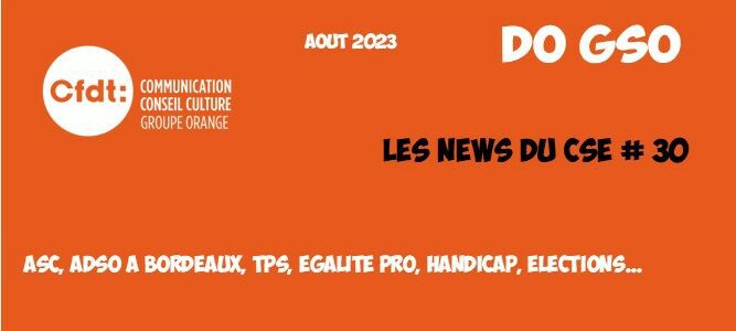 ASC, ADSO à Bordeaux, TPS, égalité pro, handicap, élections…