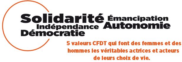 4 valeurs et 1 principes d'action CFDT