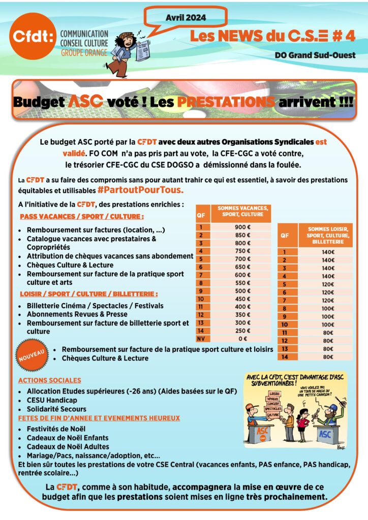 LES NEWS DU CSE 4