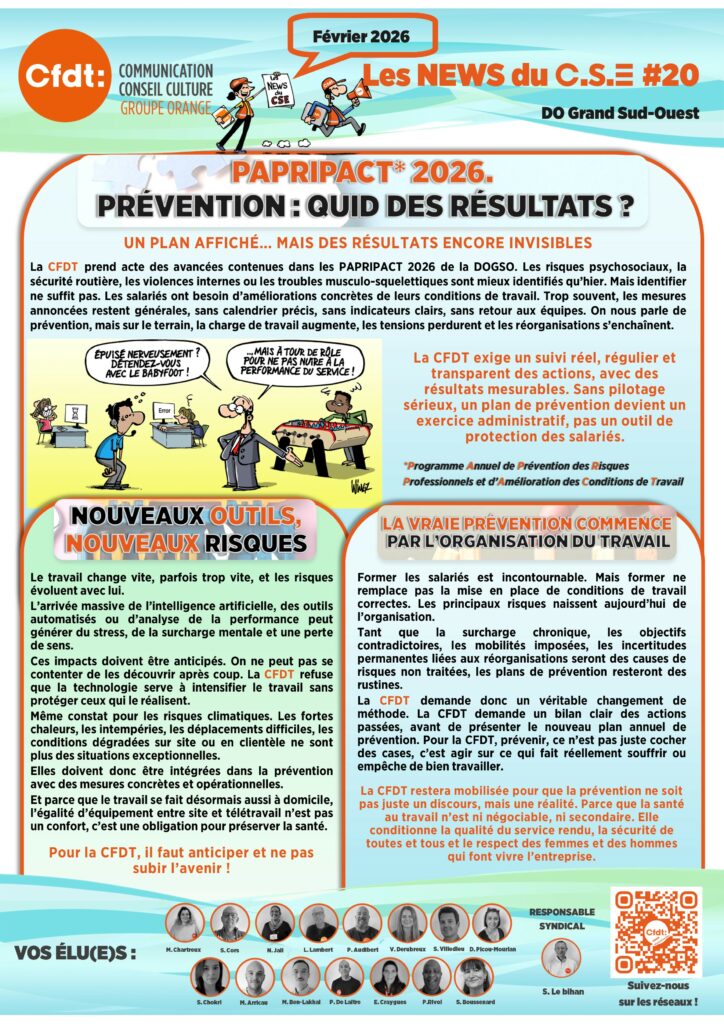 Les news du CSE DOGSO  20 le tract
