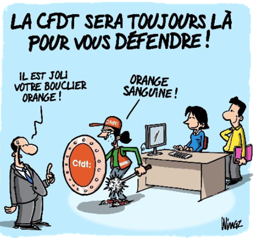 Dessin wingz - la CFDT sera toujours là pour vous défendre !