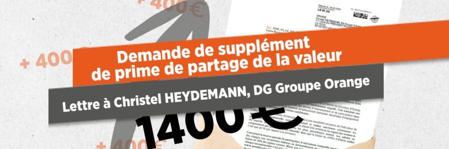 Demande de supplément de prime de partage de la valeur.